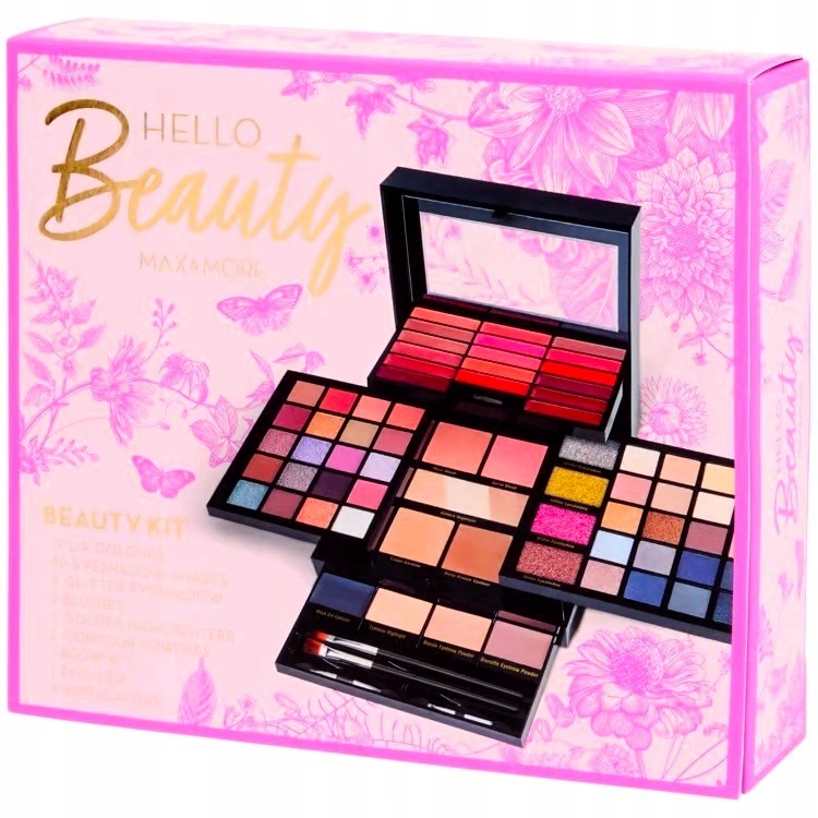 Paleta Cieni Max&More Kasetka Z Kosmetykami 73 produkty Hello Beauty