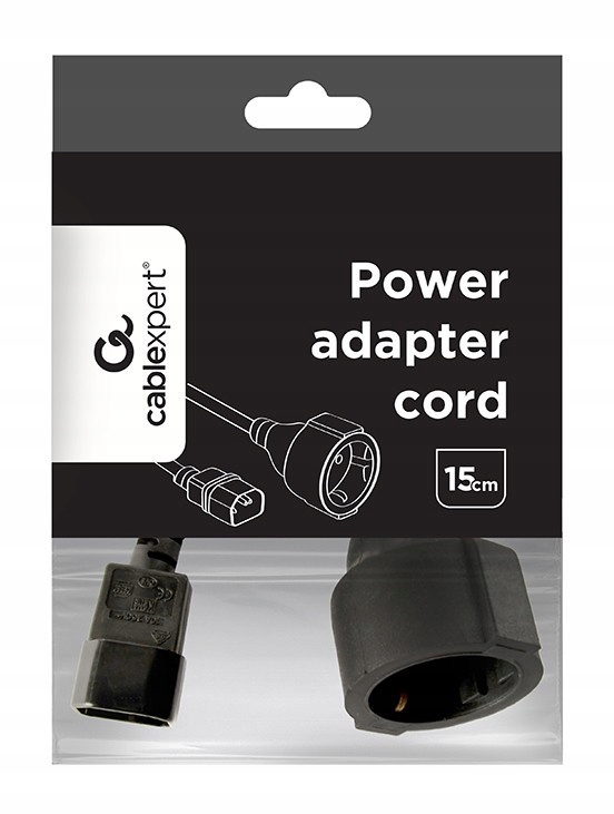 Adapter zasilania IEC320 C14->SCHUKO(F) 15 cm Model PC-SFC14M-01