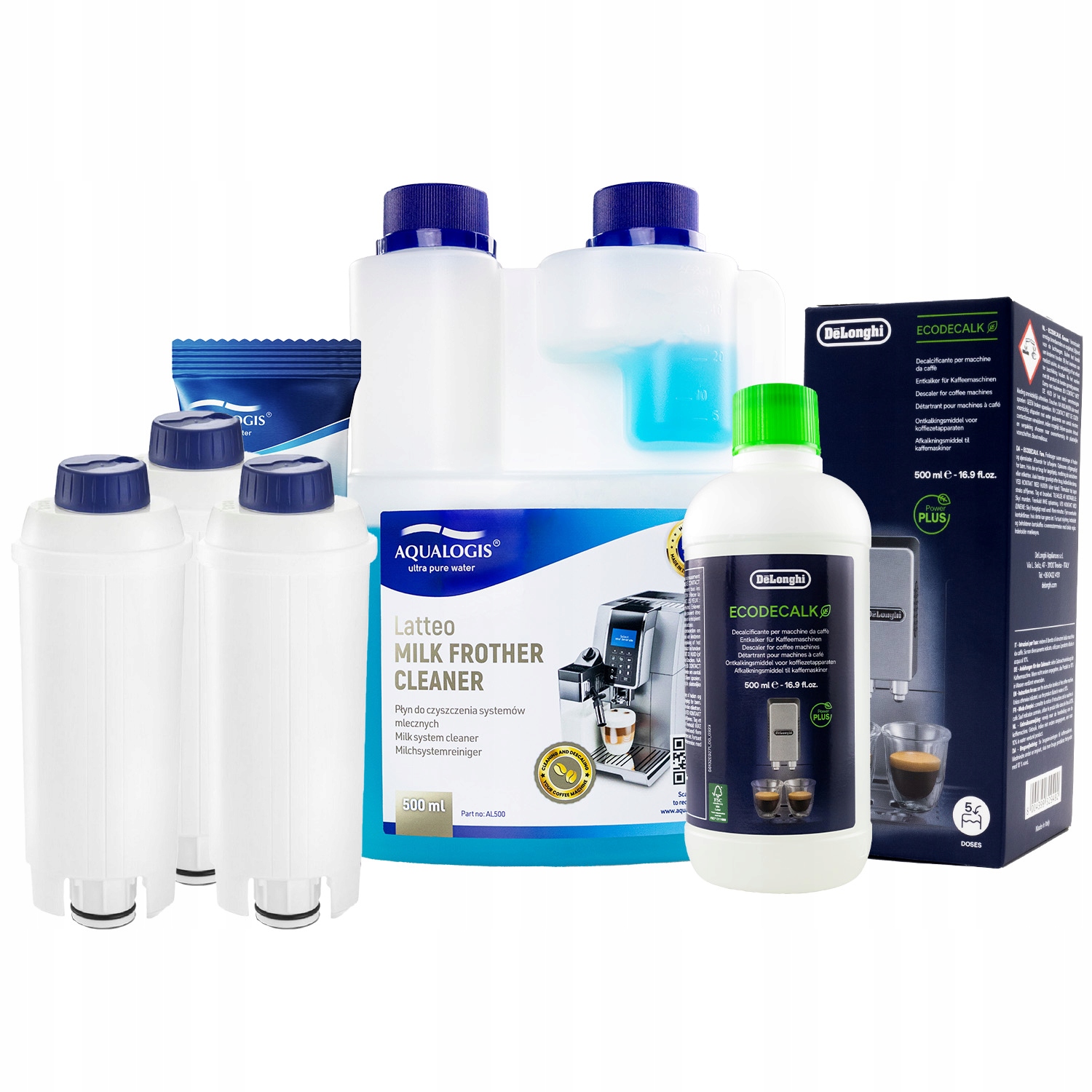 3x Filtr do kávovaru Delonghi AL-S002 Tekutina 500 ml EcoDecalk 500 ml