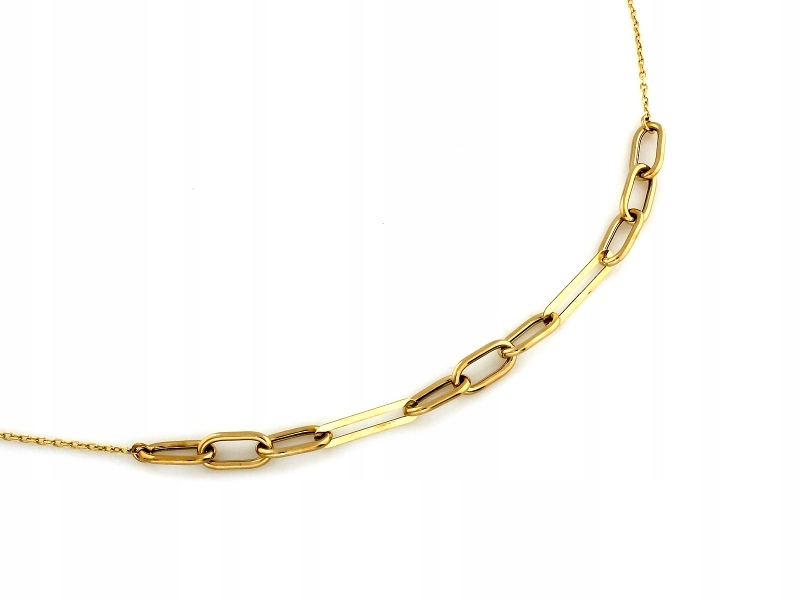 Dámský zlatý náhrdelník 585, moderní, s velkými články pro každou příležitost, 14K