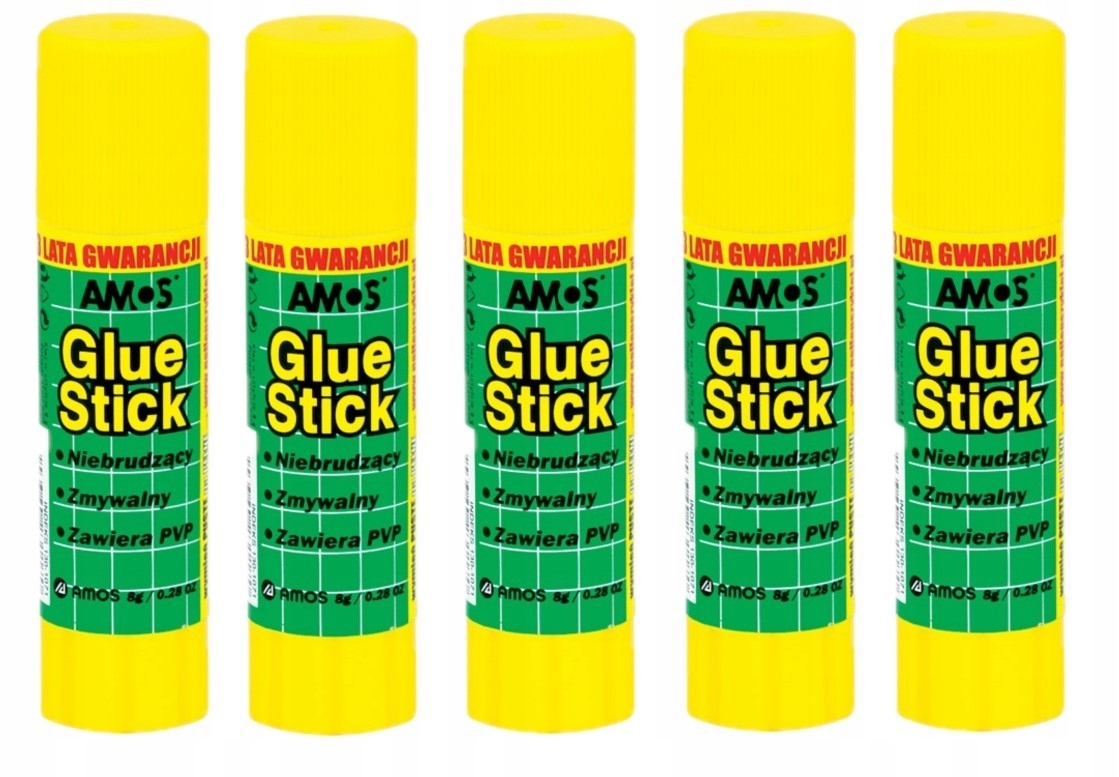 

Zestaw 5x klej Amos Glue Stick 8g Oryginał