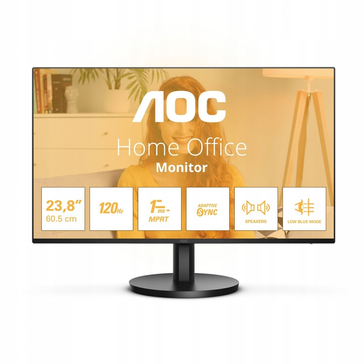 Aoc Monitor 23.8 cala 24B3QA2 Ips 120Hz Hdmi Dp Vga Głośniki