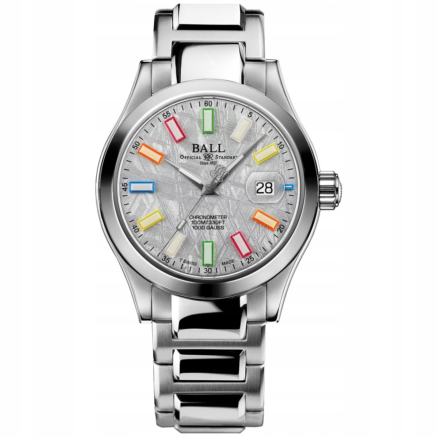 Pánské Hodinky Ball NM9026C-S46C-MSLR stříbrný náramek