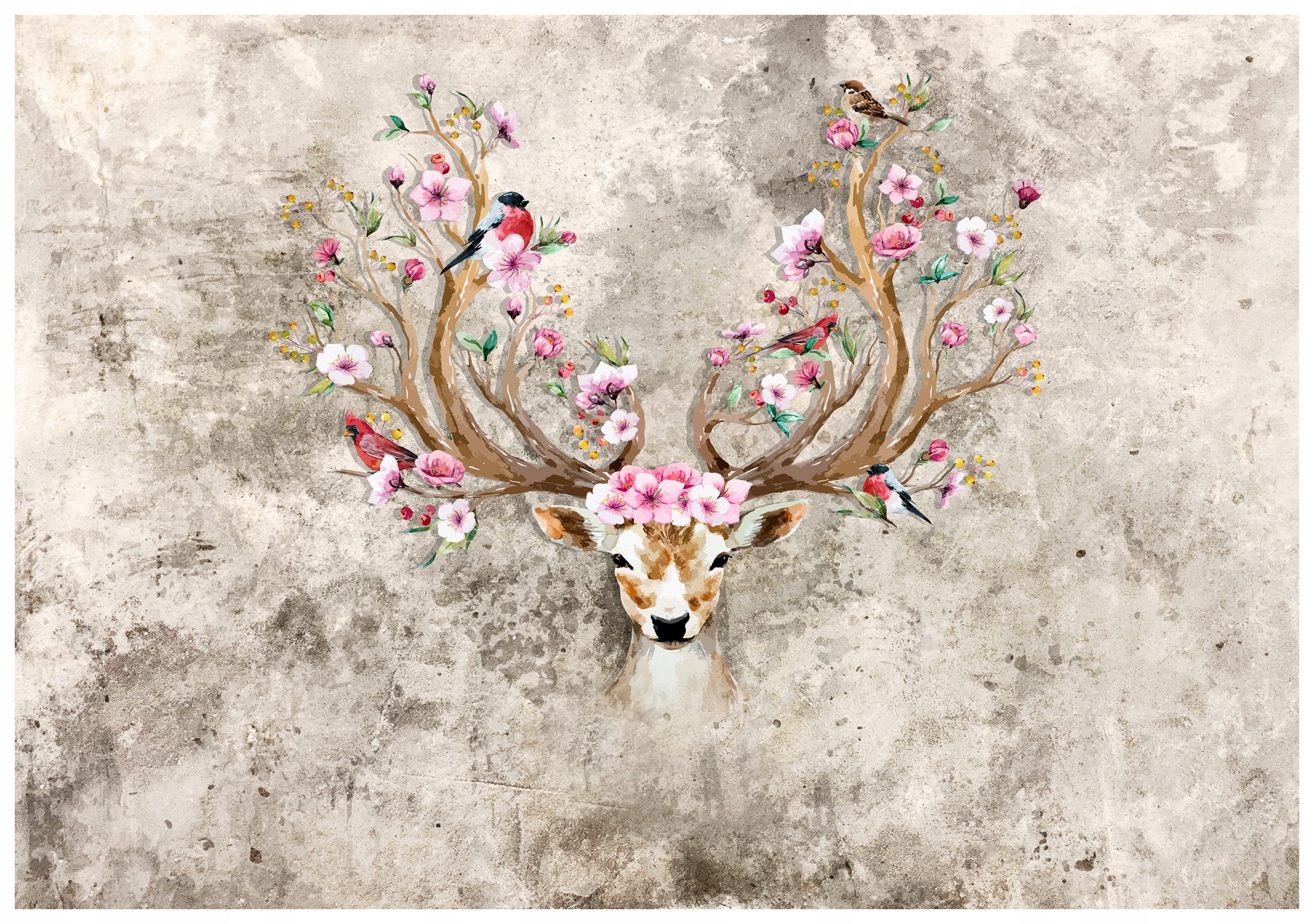 Fototapeta Jeleň v kvetoch Jarná mágia na stenách 368x254 lepidlo