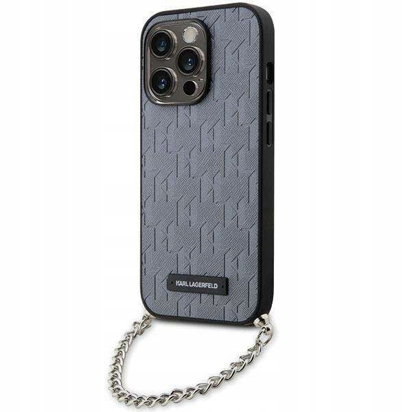 Zadní Kryt Karl Lagerfeld pro Apple iPhone 14 Pro Monogram Chain stříbrný