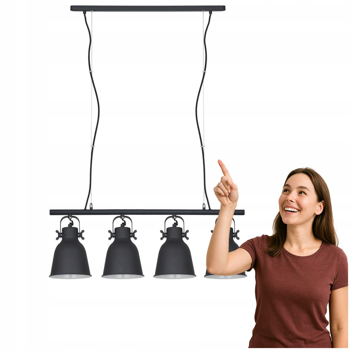 Závesná lampa Lavare MD-HN82608-4-BK+WH Italux