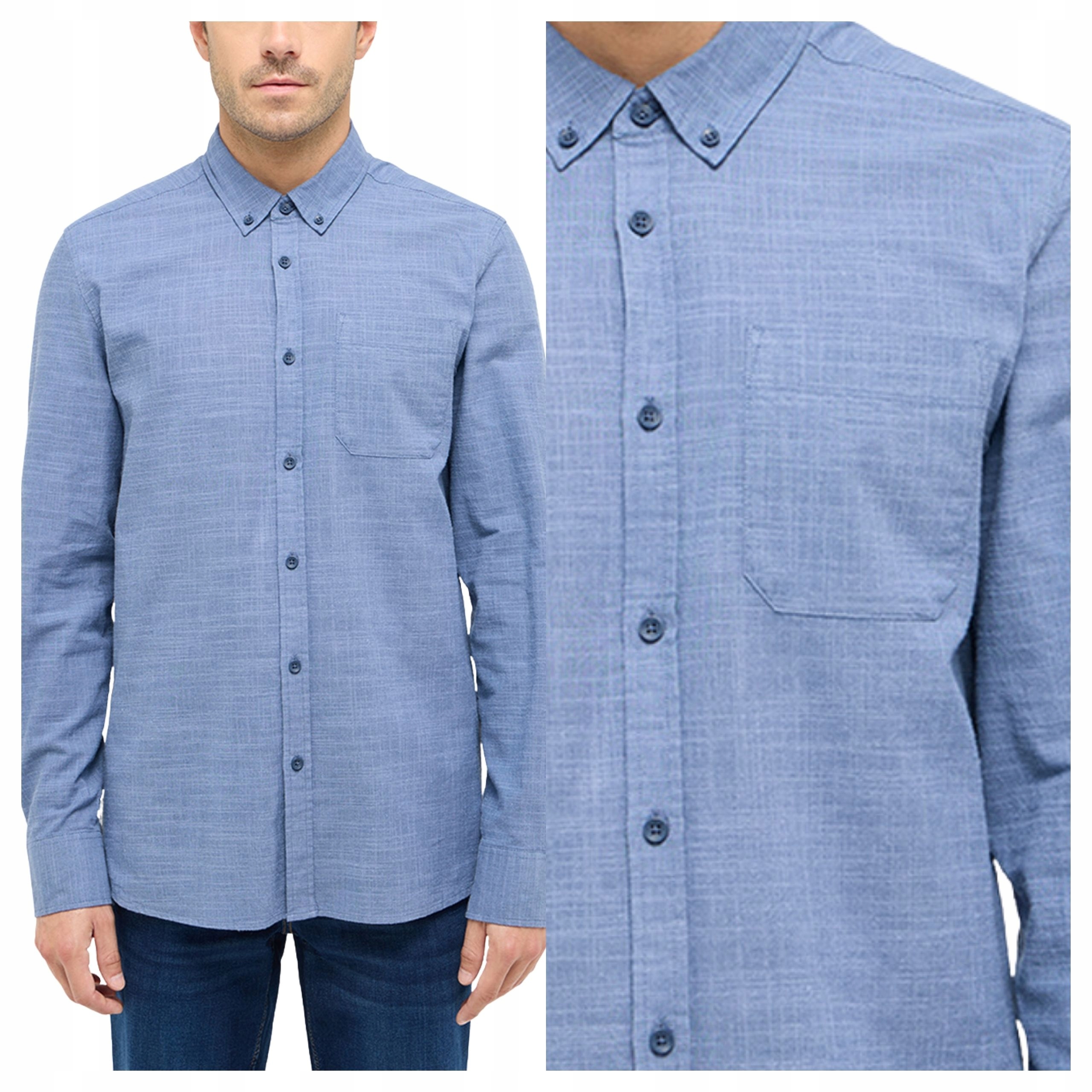 Pánská košile Mustang Rawlins Modrá Two Tone Regular Fit M