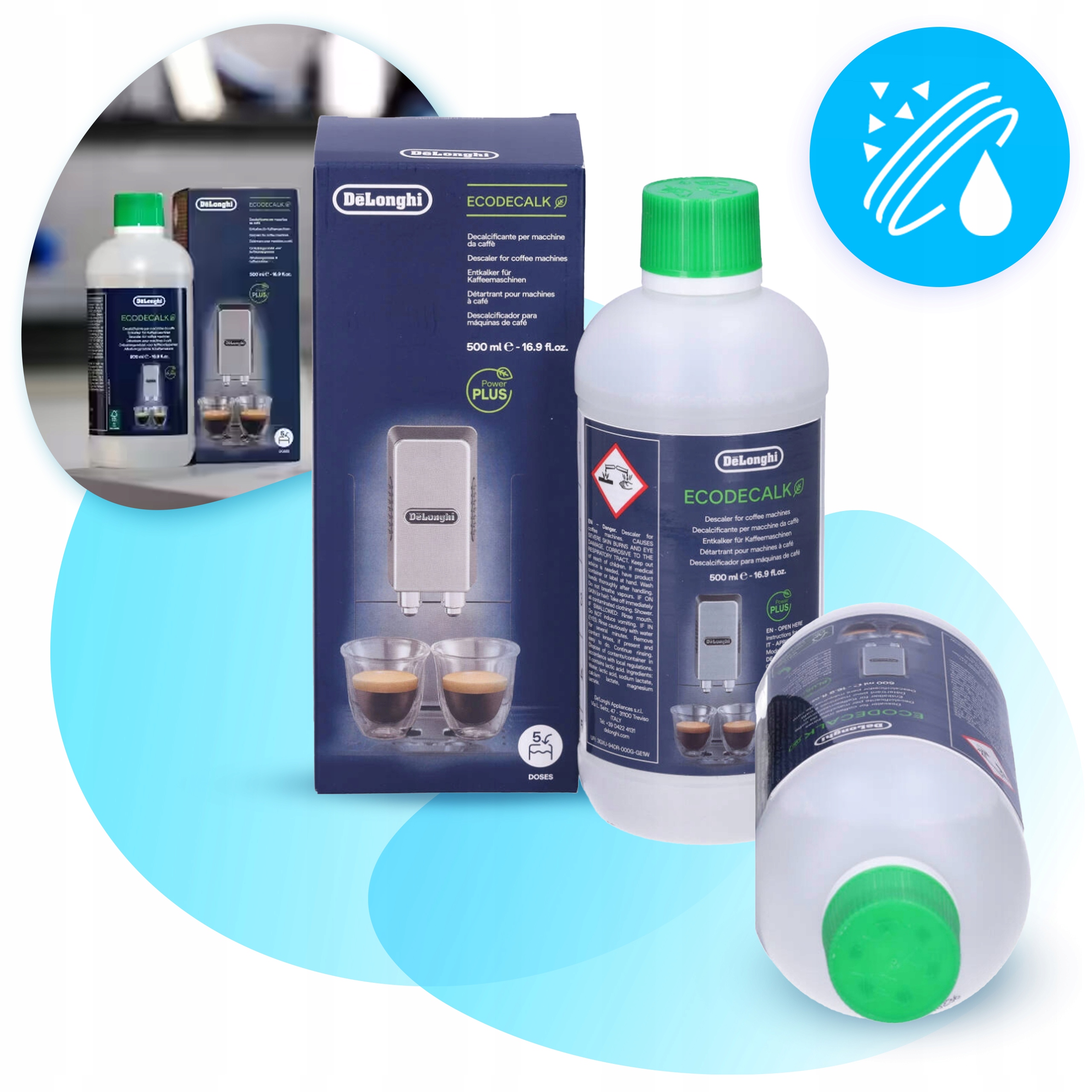 ORYGINALNY ODKAMIENIACZ do ekspresów DeLonghi EcoDecalk 500ml DLSC500 Kod producenta DLSC500