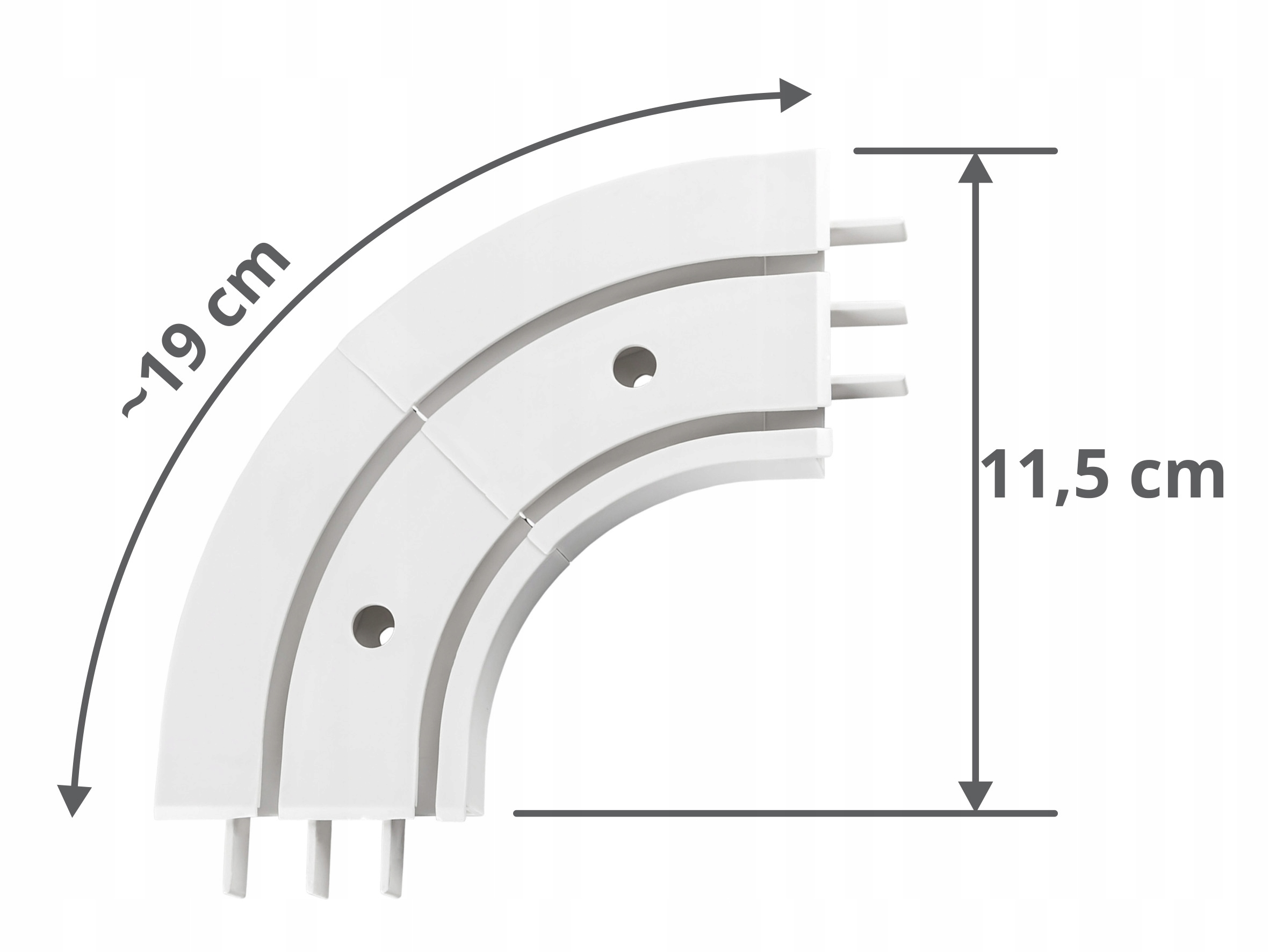 ŁUK ZEWNĘTRZNY DO SZYNY BOJANEK PCV II-TOROWEJ Kod producenta WLSLP200
