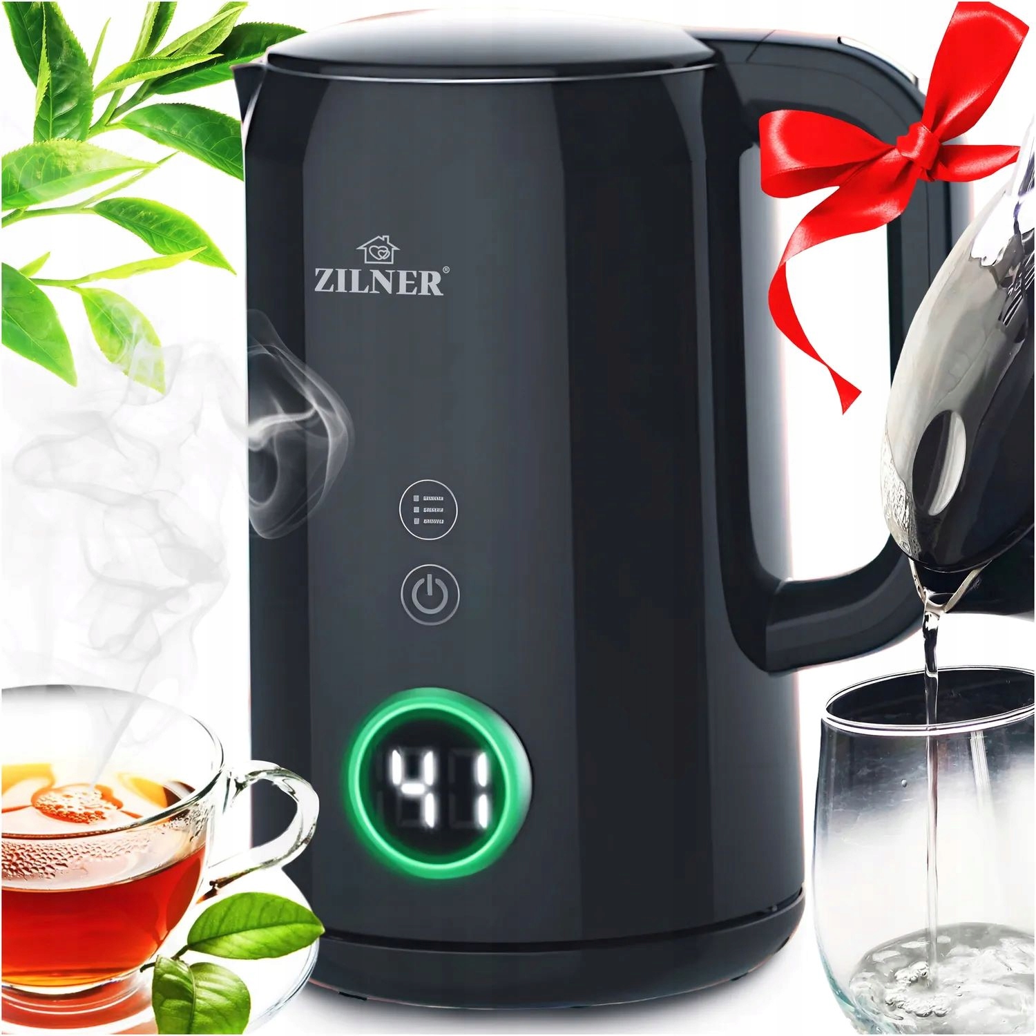 Elektrická varná konvice s regulací teploty černá s displejem 1,7 l