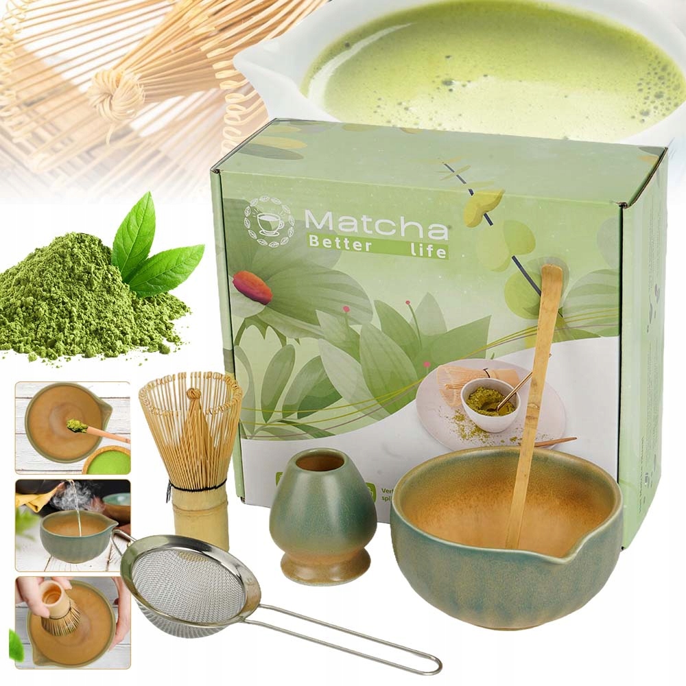 Levně Set Čaj Matcha Matchy Miotelka Bambusová Čajový Obřad 5 Set
