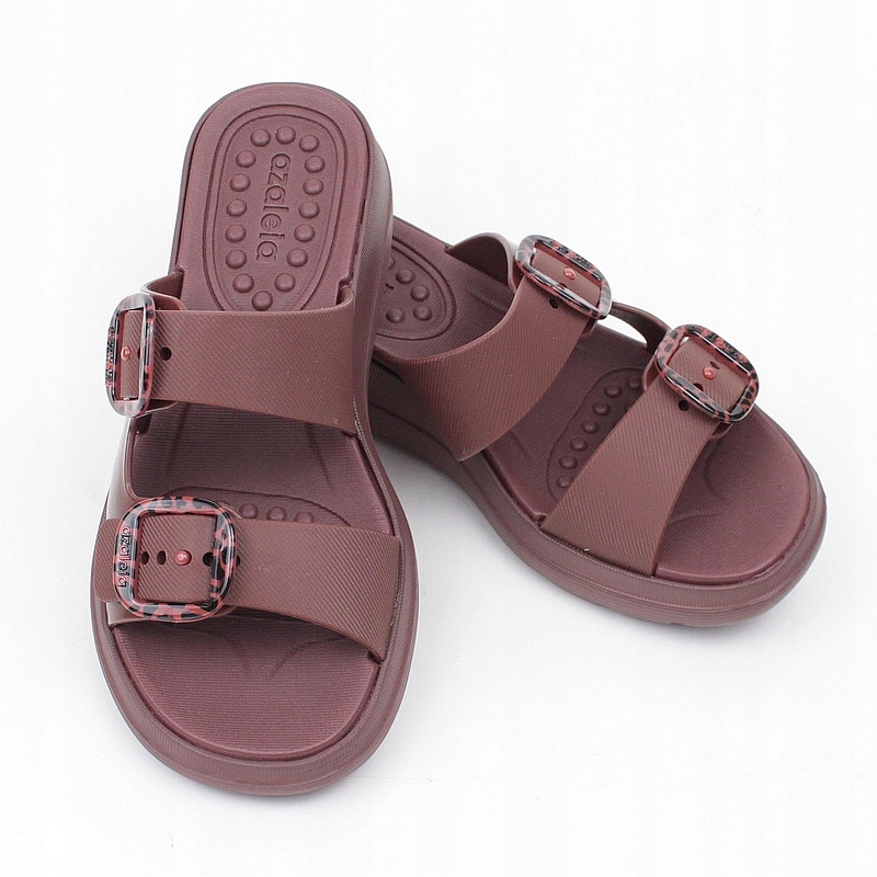 AZALEIA 18835 CIDA SOFT BRĄZOWE KLAPKI r. 38 Kolor brązowy