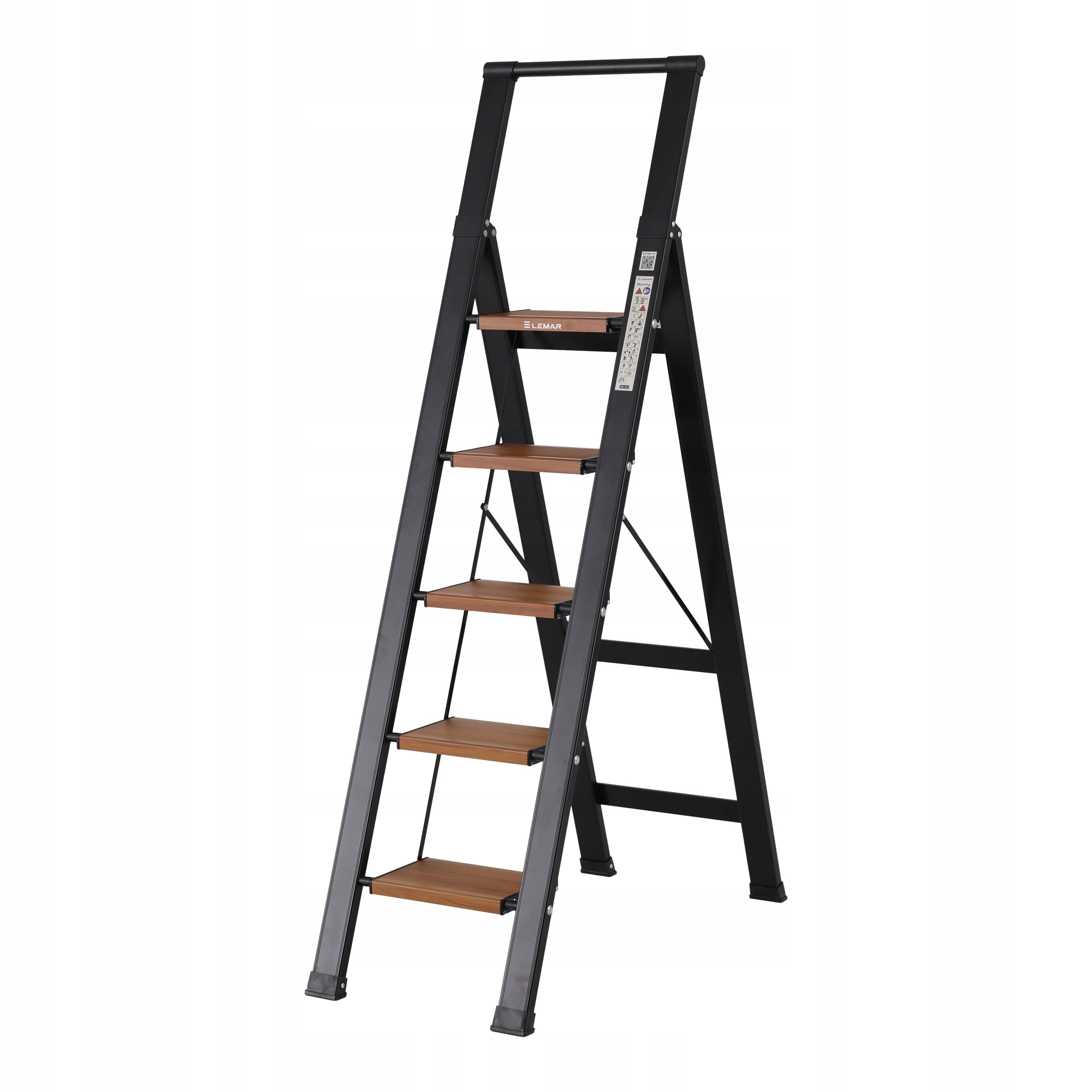 Žebřík 5-stupňový hliníkový skládací Slim Space Lemar 031205