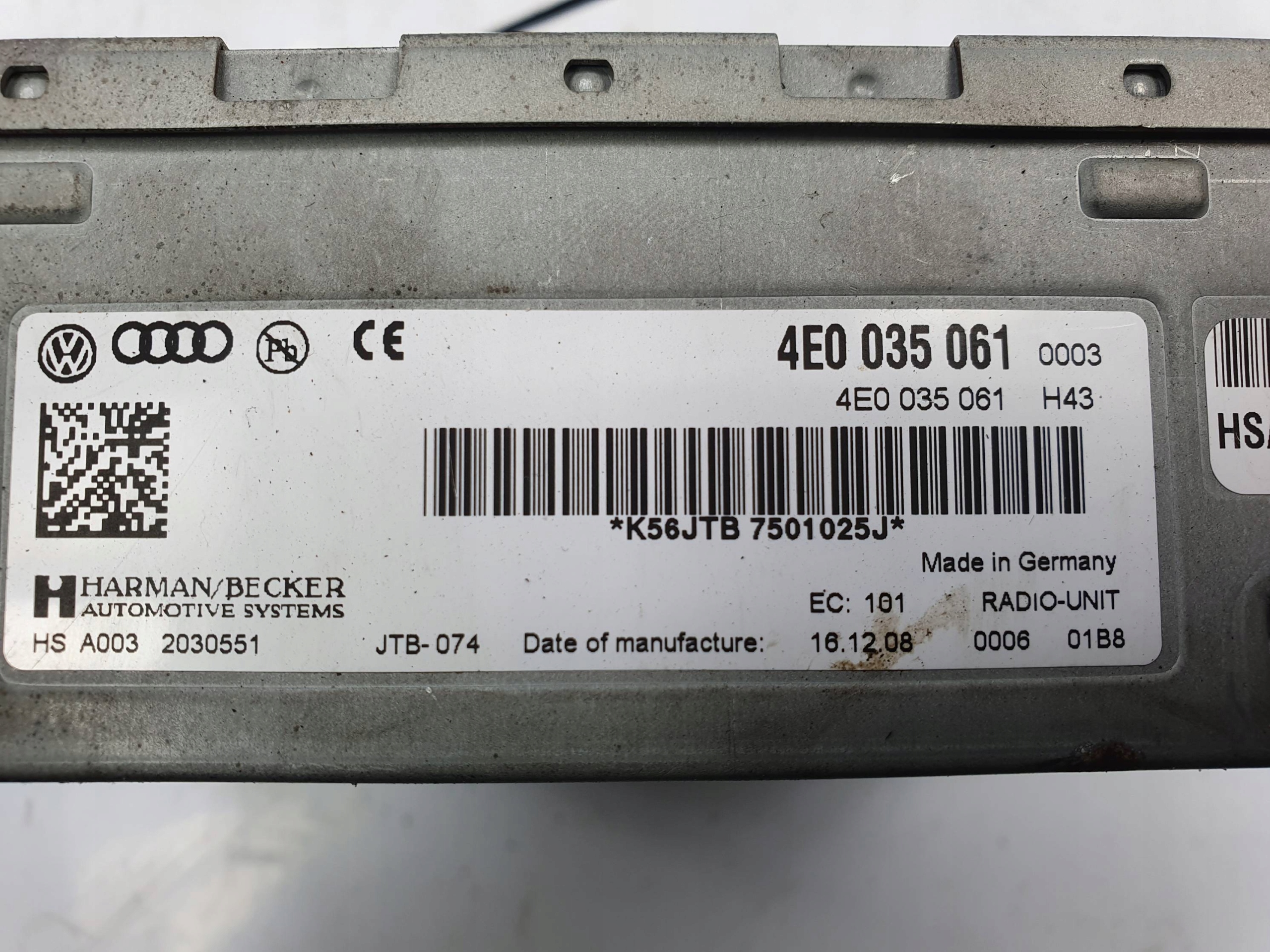 RADIO Radio 4E0035061 AUDI A6 C7