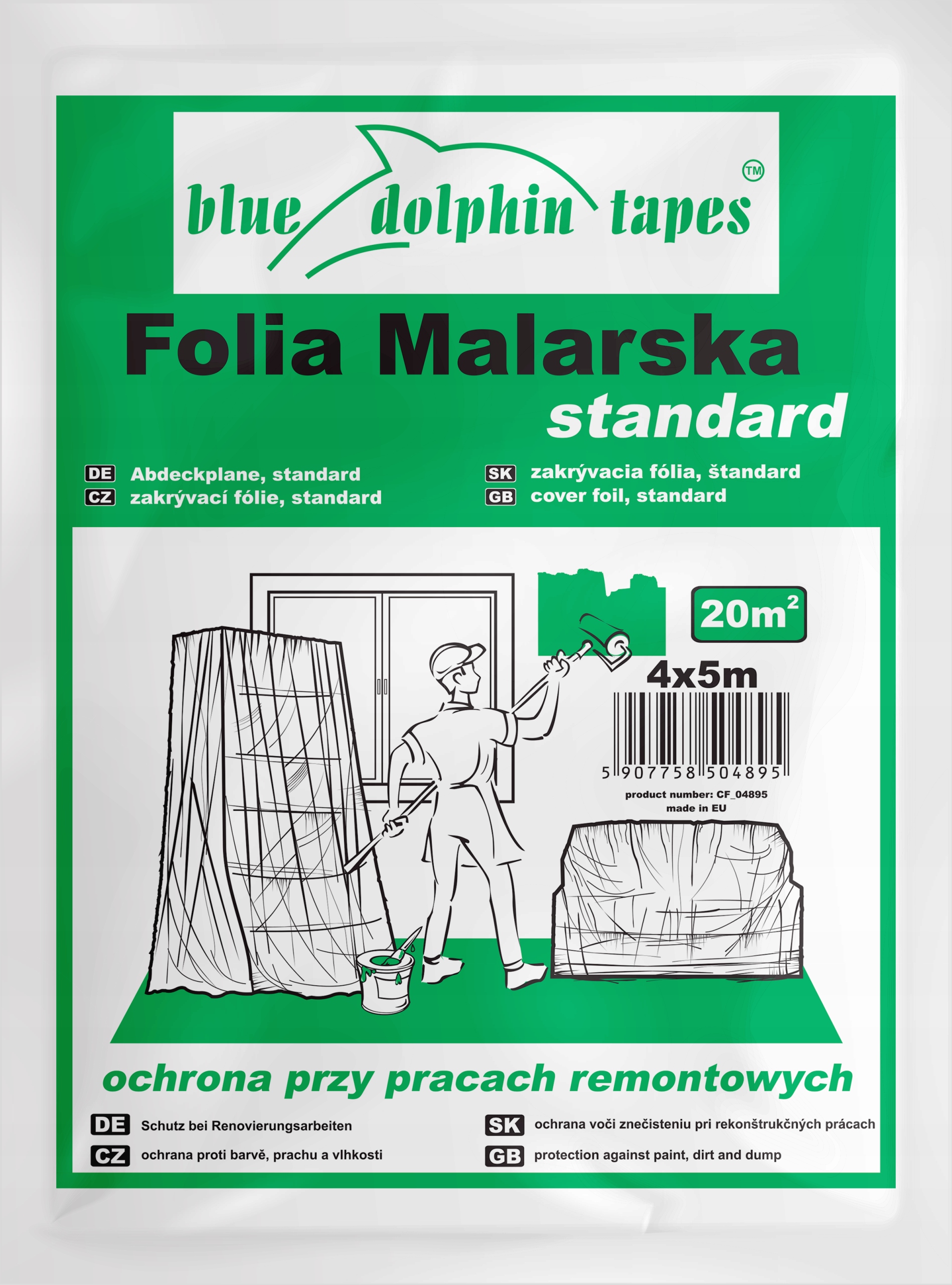 Folia malarska Blue dolphin standard 4x5m
