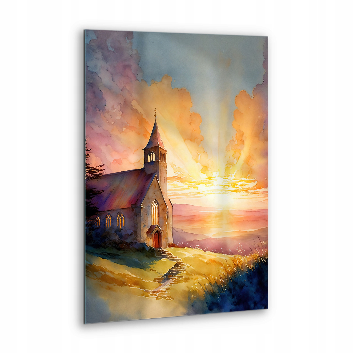 Nástěnný obraz Dekor Obývací pokoj Kostel malovaný pohled
