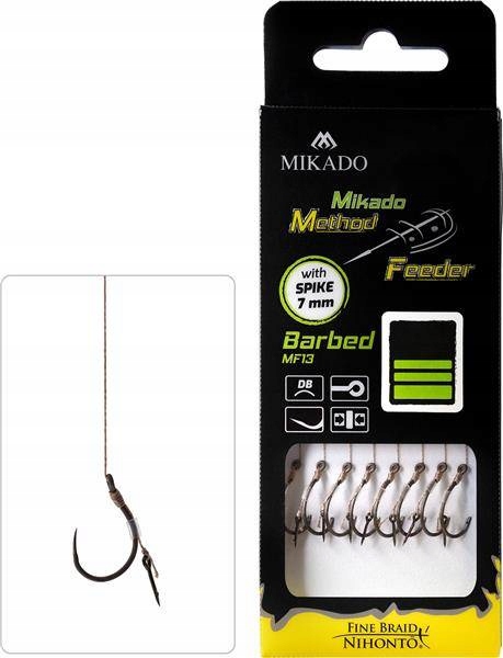 Haczyki Nr 4 Bezzadziorowe 0,16 Plecionka Przypony Z Igłą 10cm 8szt Mikado