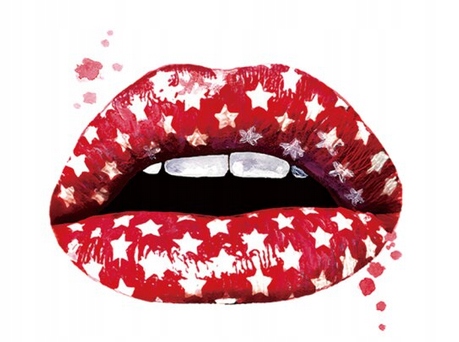 TERMO NAKLEJKA APLIKACJA NAPRASOWANKA USTA-GWIAZDKI C-37