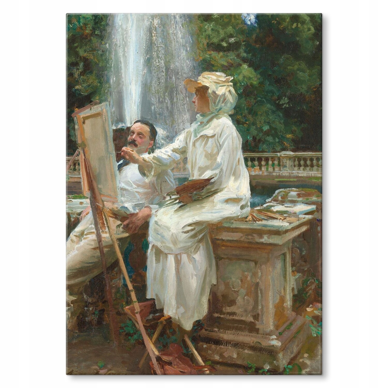 Kovový plakát Fountain John Sargent Dárek 22 x 31 cm