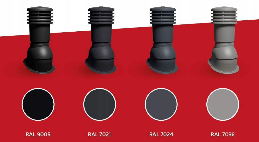 KOMINEK wentylacyjny dachowy 150 do Venecja Budmat Zastosowanie do blachodachówki i blach trapezowych