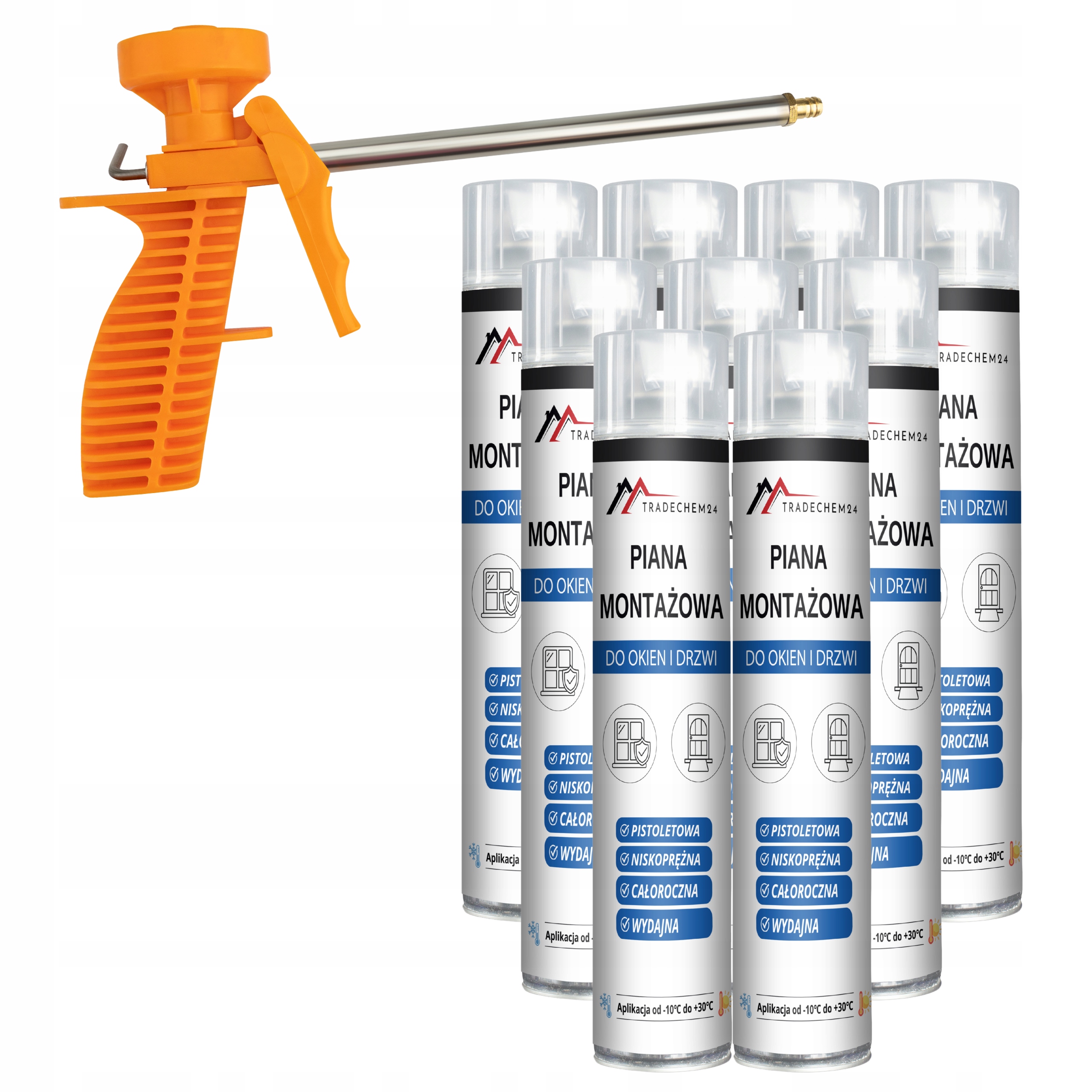 Nízkoexpanzní Montážní Pěna Na Okna Dveří 9x750 ml Pistole