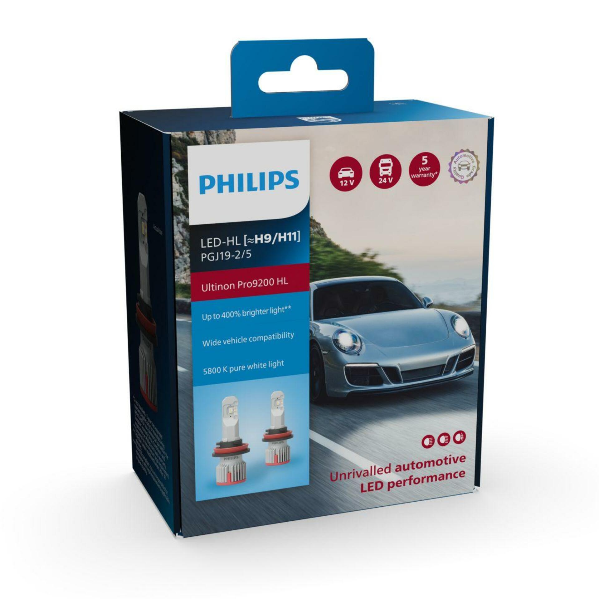 Philips Led H11/H9 Ultinon Pro9200 Hl 5800K, 1800lm, 12/24V, 2ks