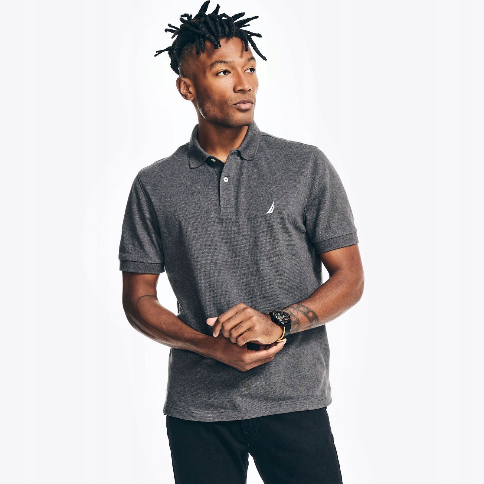 Nautica pánské polo tričko Classic Fit šedé L