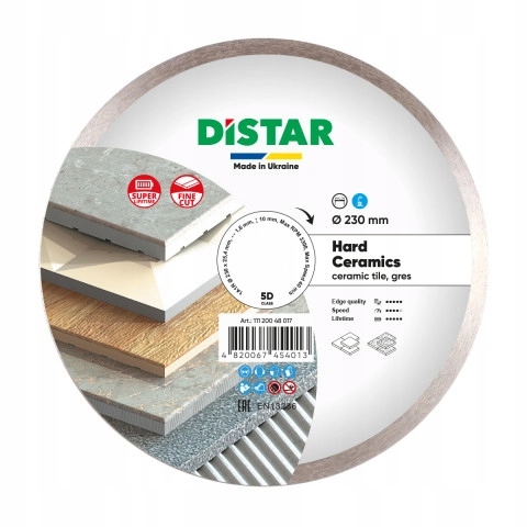 Diamantový kotouč Distar Hard Ceramics pro řezání slinuté dlažby o průměru 230 mm