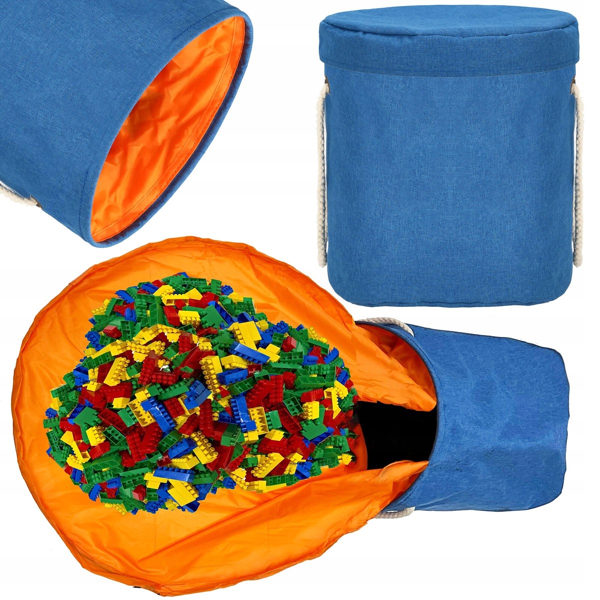 

Kosz Na Zabawki Klocki Z Matą Do Zabawy 2w1 Duży