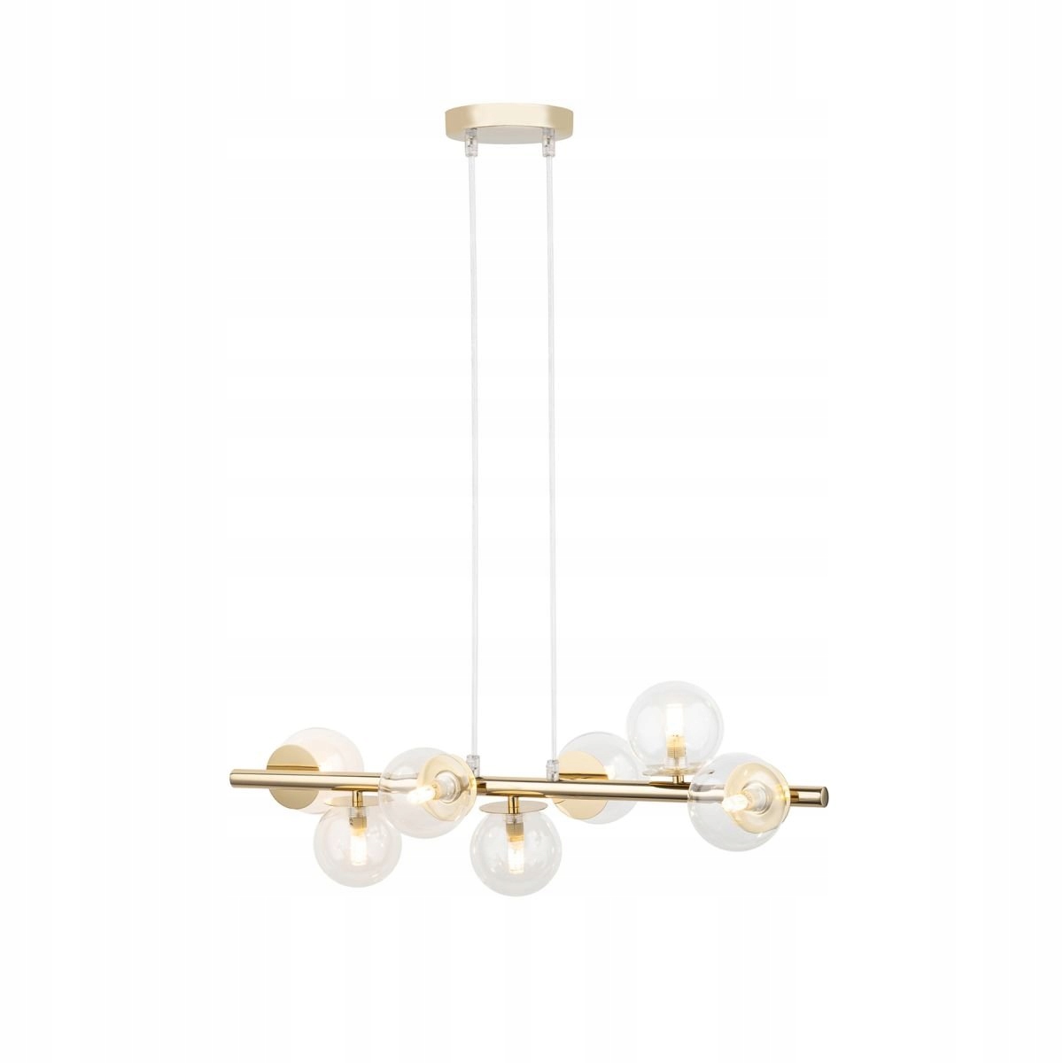 Zlatá závesná lampa so sklenenými guľami na lište Avola 7 40800 Sigma Lighting