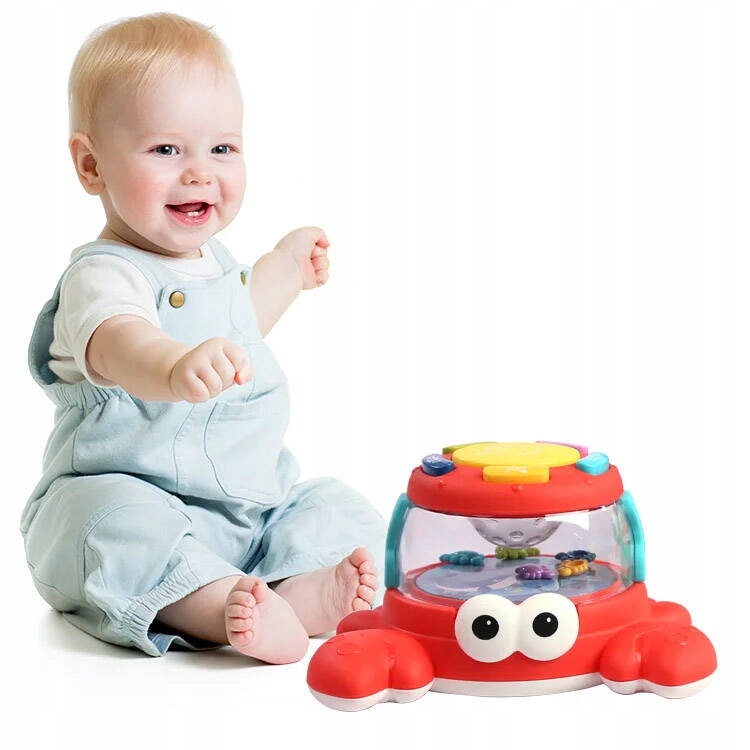 Uciekający Krab zabawka do raczkowania Z DŹWIĘKIEM I ŚWIATŁEM Pełzający Certyfikaty, opinie, atesty CE EN 71