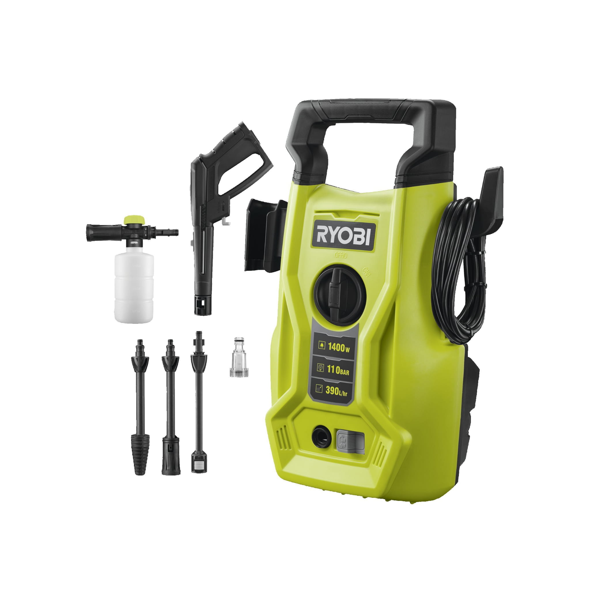 Myjka ciśnieniowa, pompa aluminiowa,110 Bar, 1400W Ryobi RY110PWA