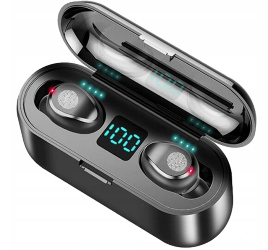 

Słuchawki bezprzewodowe F9 Tws Bt 5.0 + Powerbank