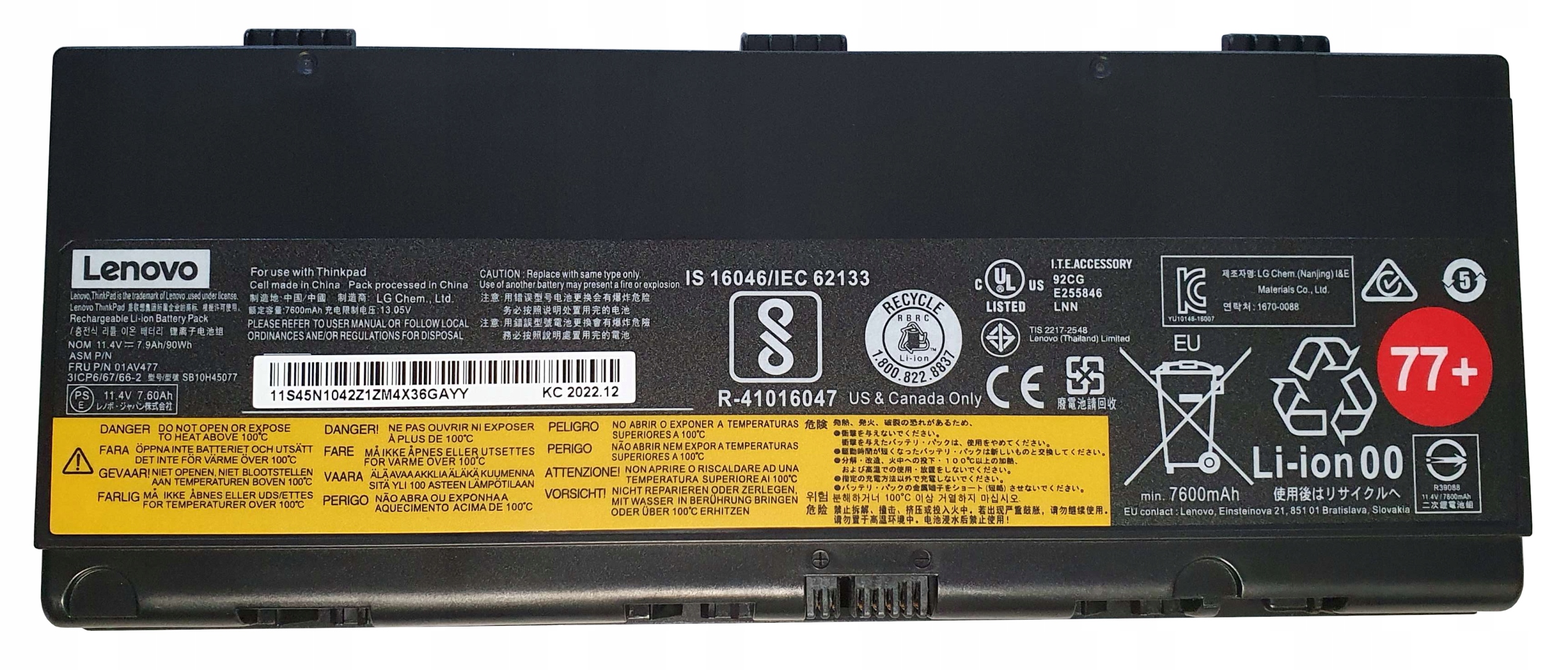 Nová batéria 90Wh 01AV477 Lenovo P50 P51 P52 11,4V