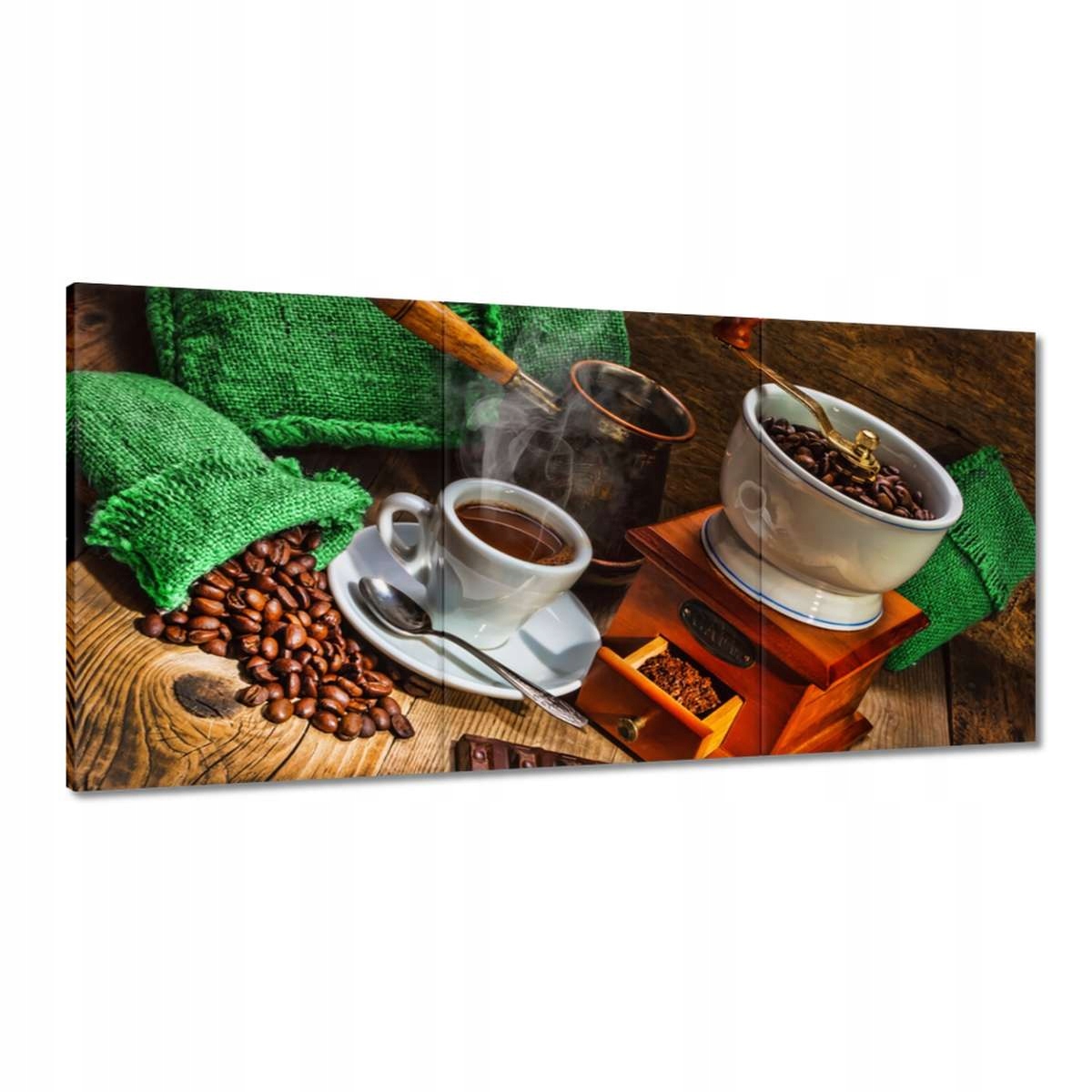 Obrazy 180x90 Šálka a zelené vrecia