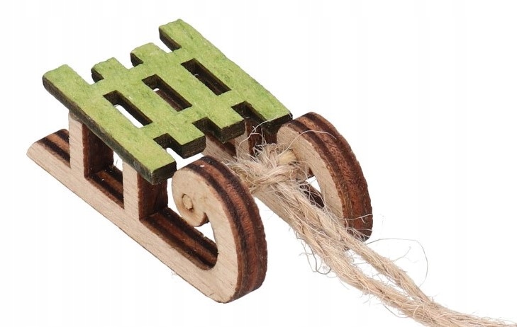 SANKI DREWNIANE ZAWIESZKA BOMBKA NA CHOINKĘ STROIK