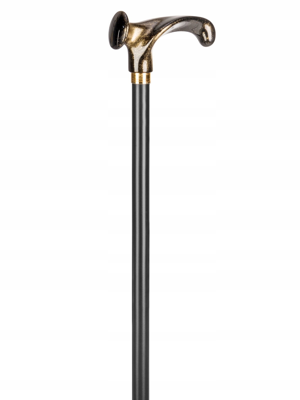 Laska metalowa anatomiczna z uchwytem czarno-złotym lewa