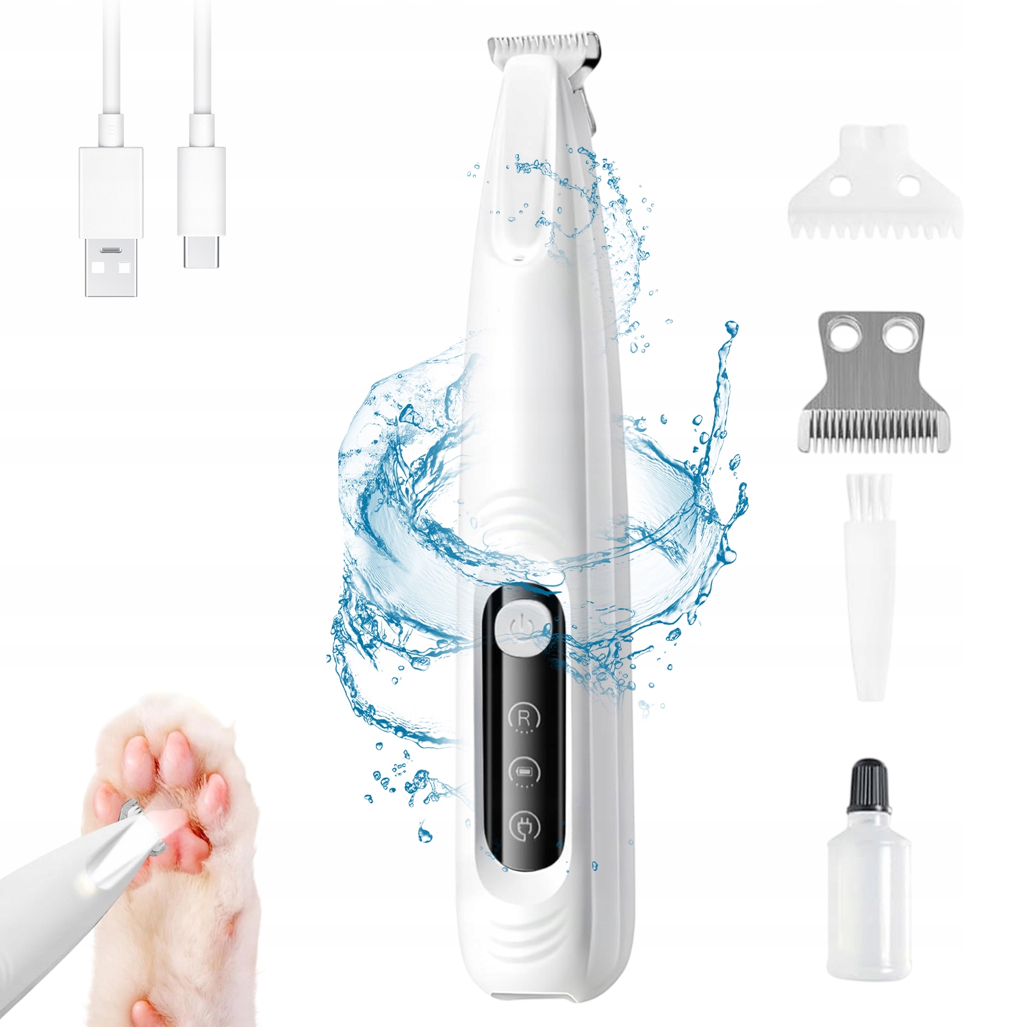 Přenosný Zastřihovač Pro Psy A Psy, Kočky, Zvířata, Tichý Led Zastřihovač