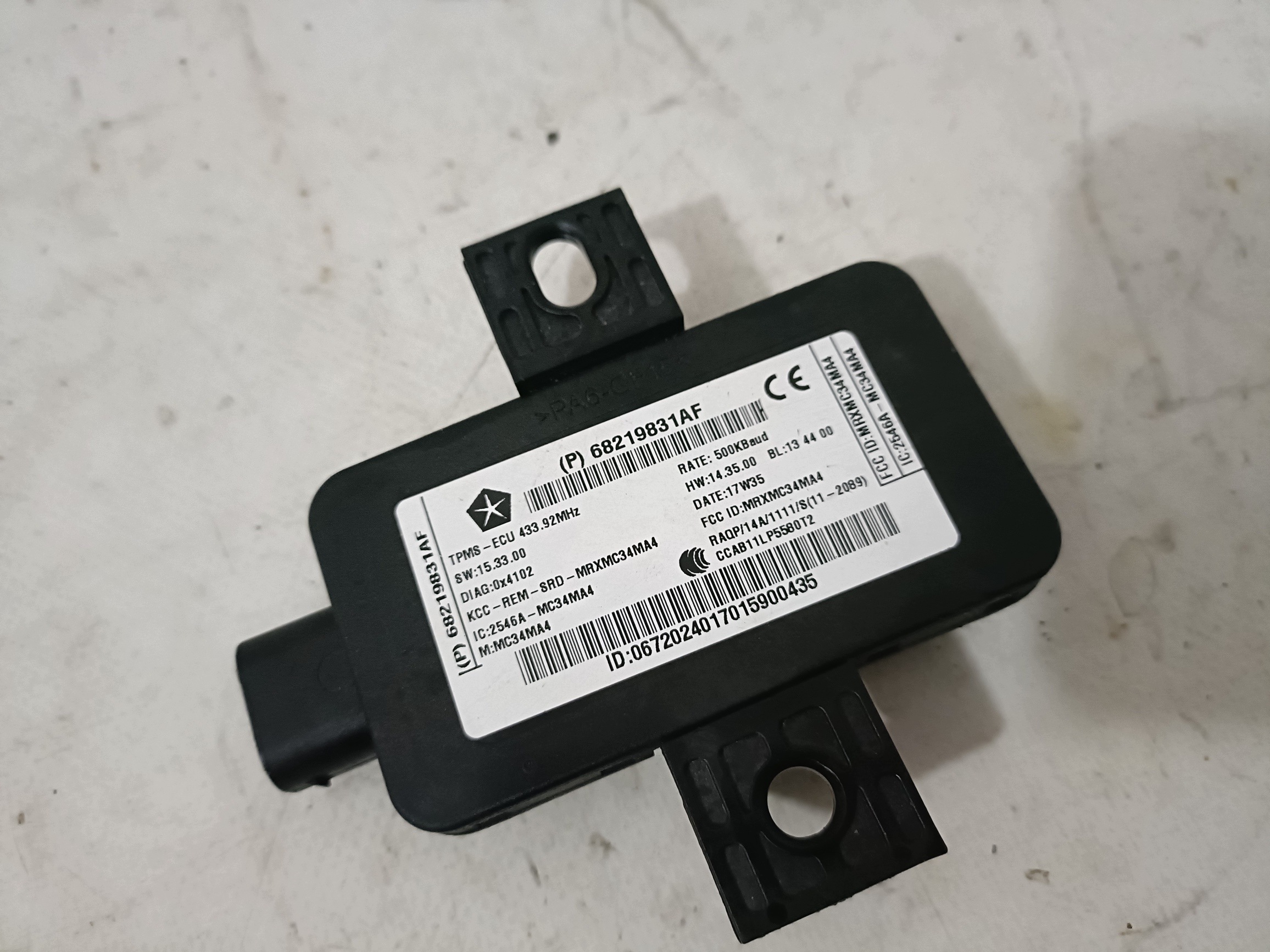 DODGE CHARGER 19 - modulo TPMS pressione pneumatici, gomme 68219831AF