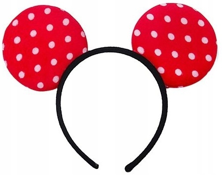 OPASKA CZERWONA MYSZKA MIKI W KROPKI GROSZKI USZY