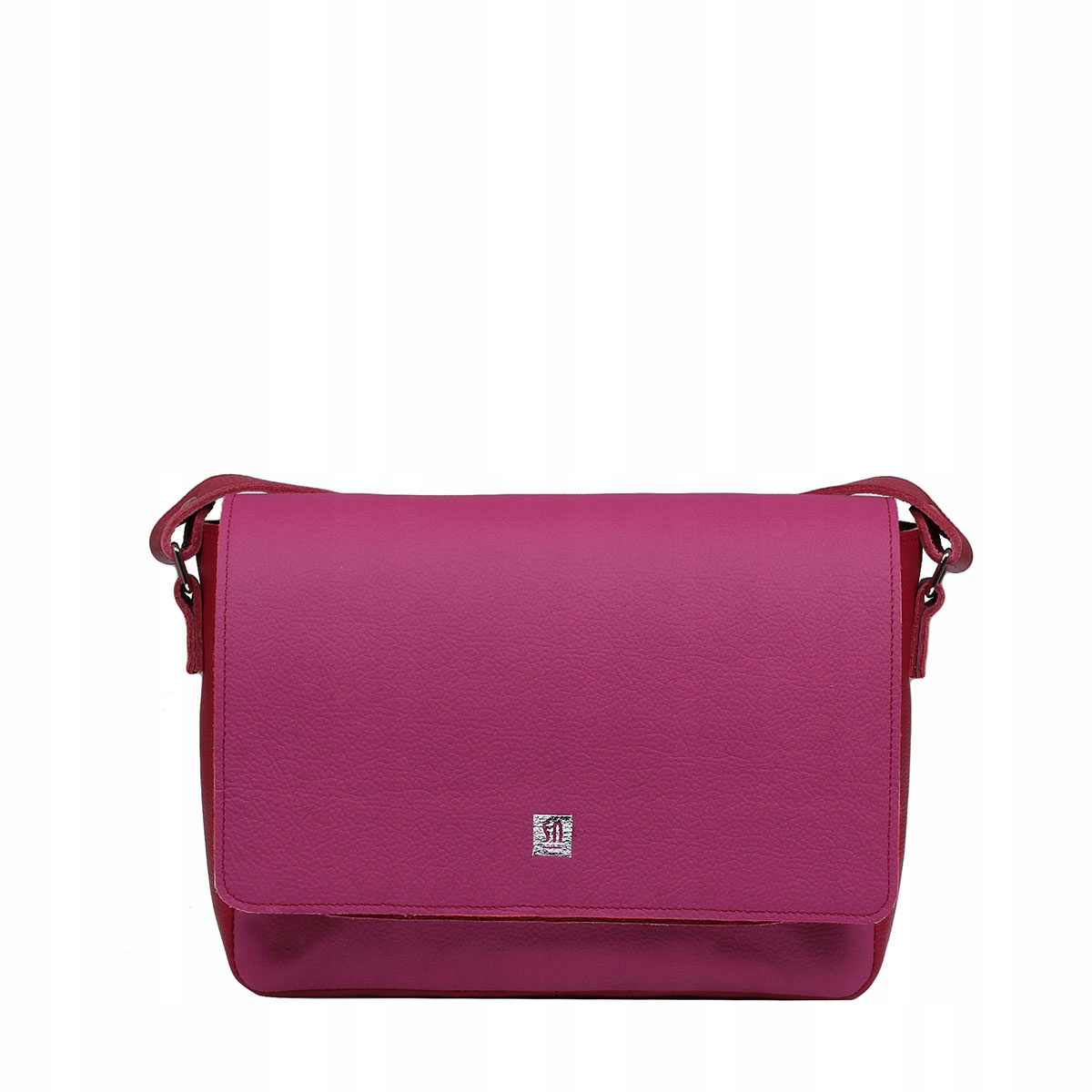 Dámská kožená malinová kabelka Słoń Torbalski růžová červená dlouhý pásek