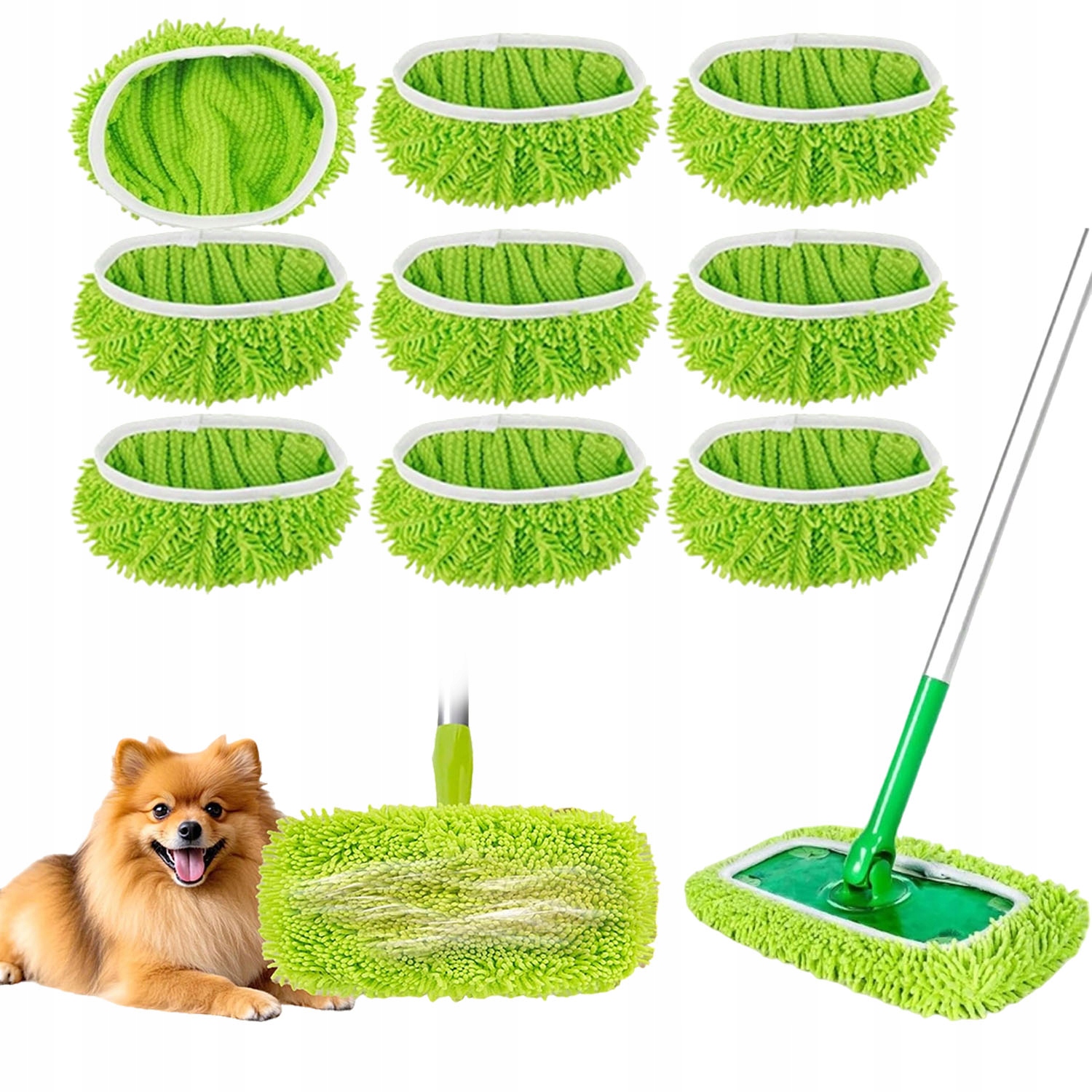 Levně 10 Ks Náhradních Utěrek Pro Mop Swif/fer Dlouhé Štětiny 25,4*11,5 CM