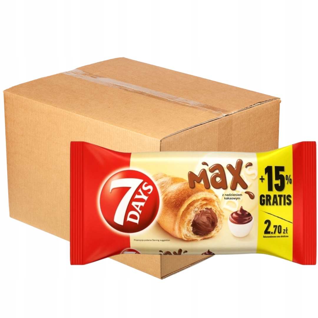 Levně 7 Days Max Croissant s kakaovou náplní 110 g x 20 kusů
