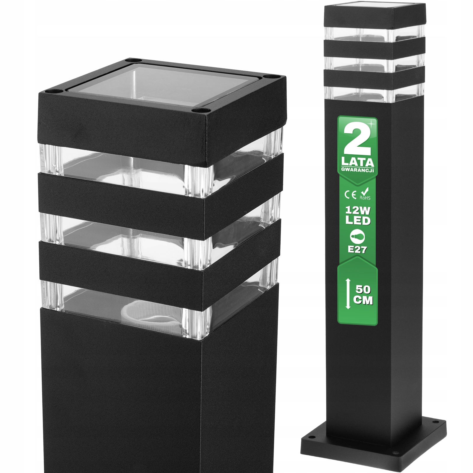 

Lampa Ogrodowa Stojąca E27 Zewnętrzna Słupek 50cm