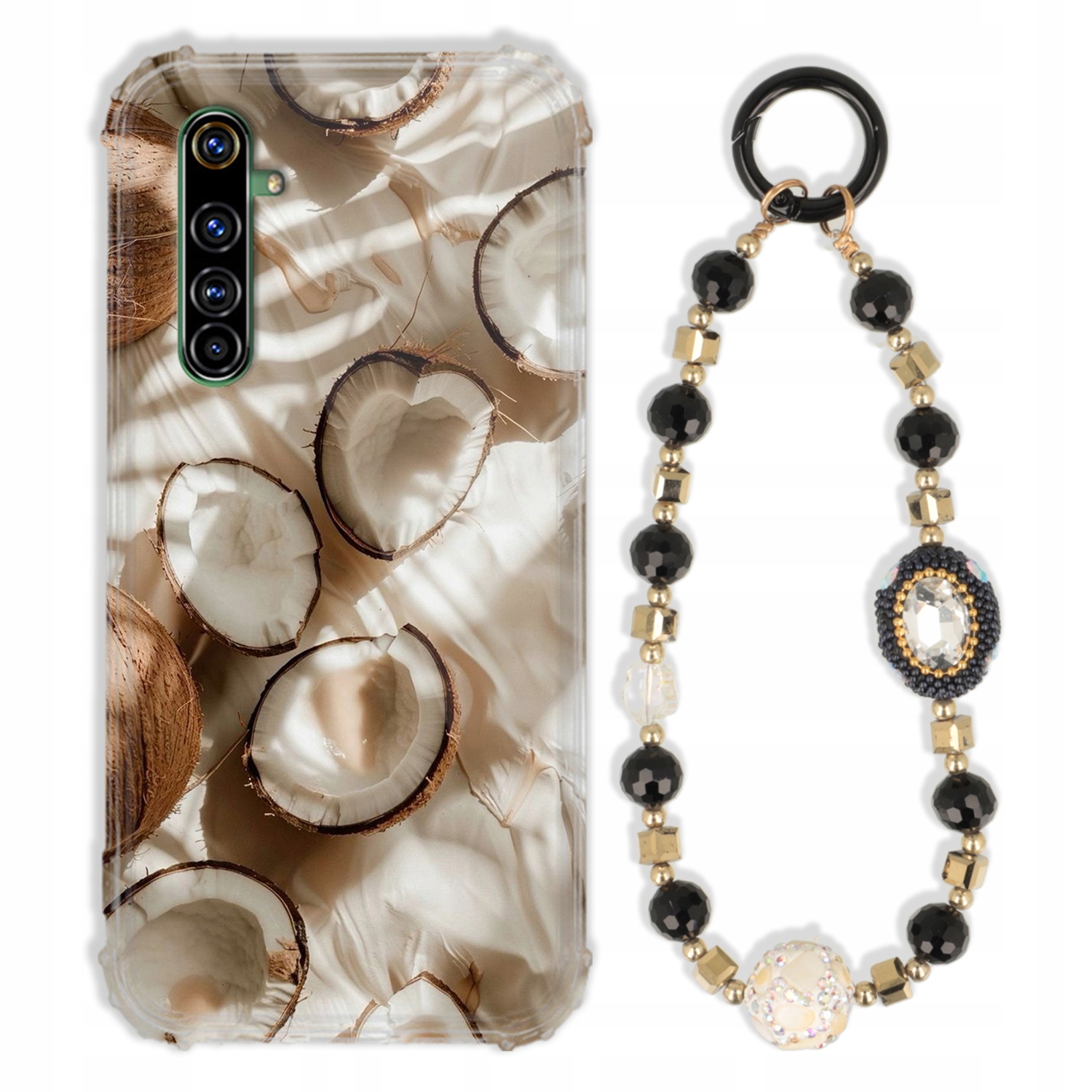 Puzdro Pre Realme X50 Pro Antishock Zirkóny Čierno Zlaté Odolné| Silné