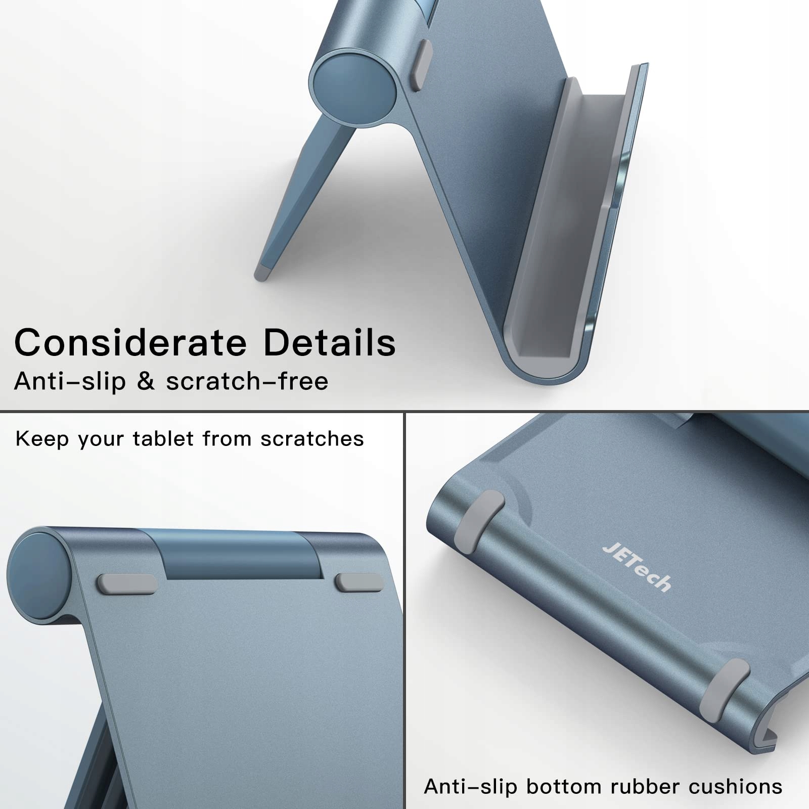 JETech Regulowany Stojak Na Tablet iPad Galaxy Tab Telefony Szary — miniatura 4
