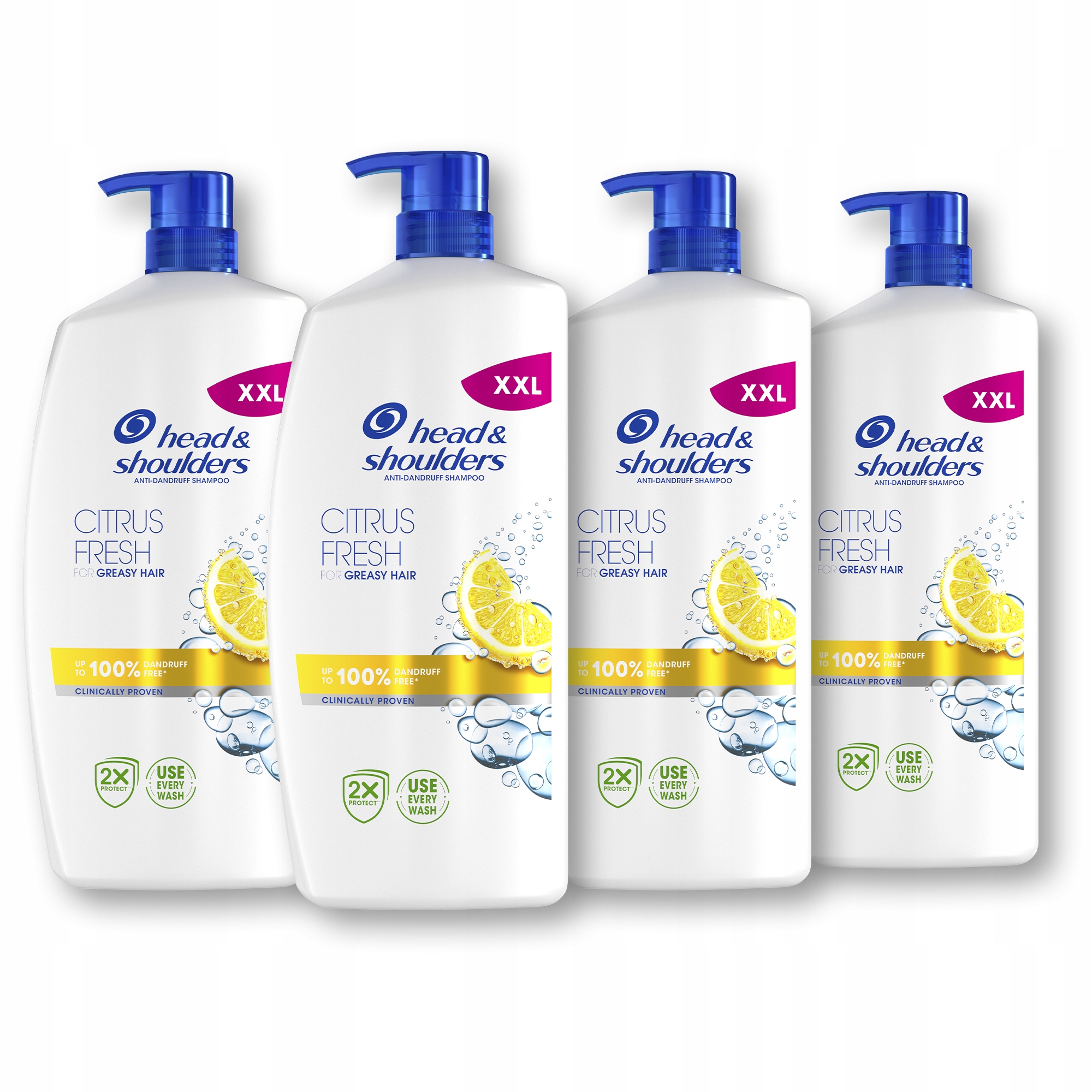Head & Shoulders Citrus Fresh Szampon do włosów, 4 x 800 ml, z pompką