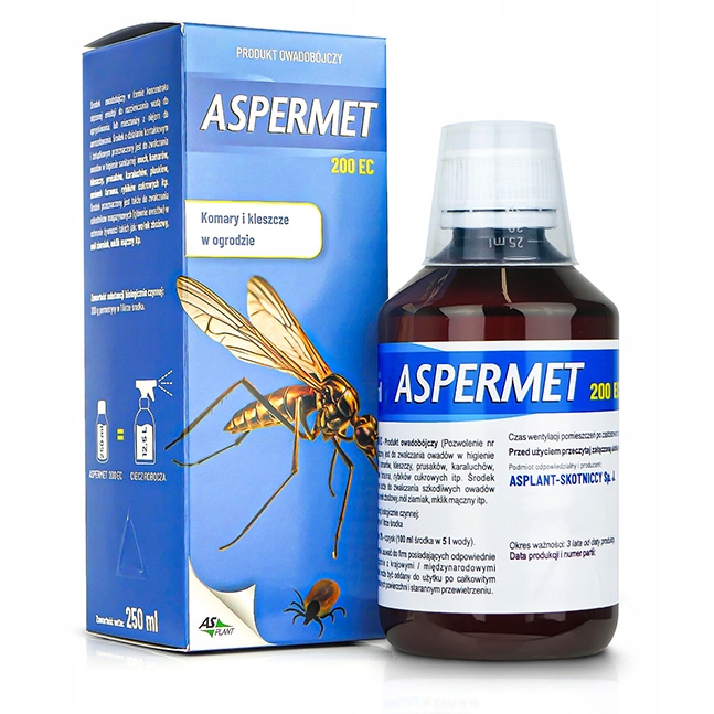 Aspermet Oprysk Na Pluskwy Komary Permetryna 250ML