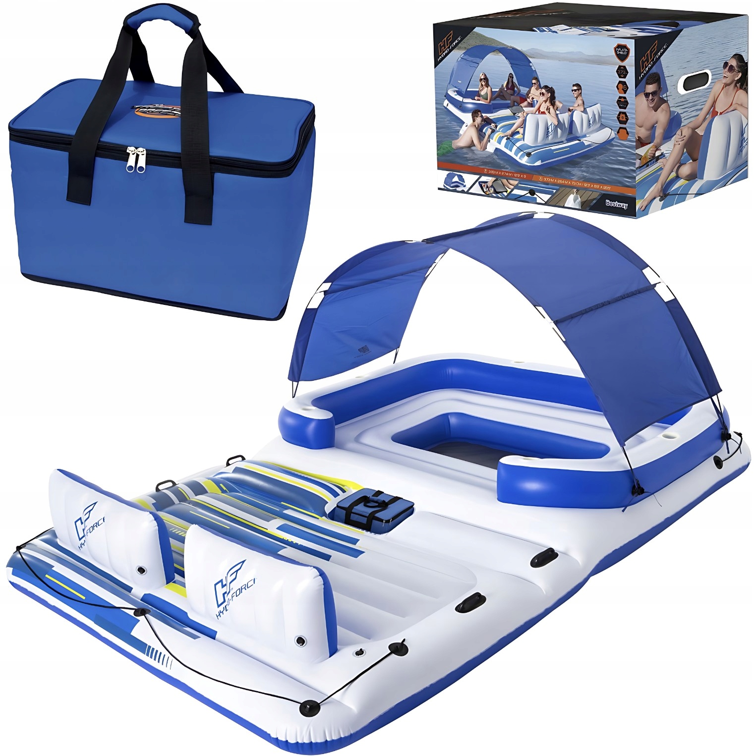 DUŻA WYSPA PŁYWAJĄCA DMUCHANA PONTON MATERAC + TORBA TERMICZNA EAN (GTIN) 5011569002621