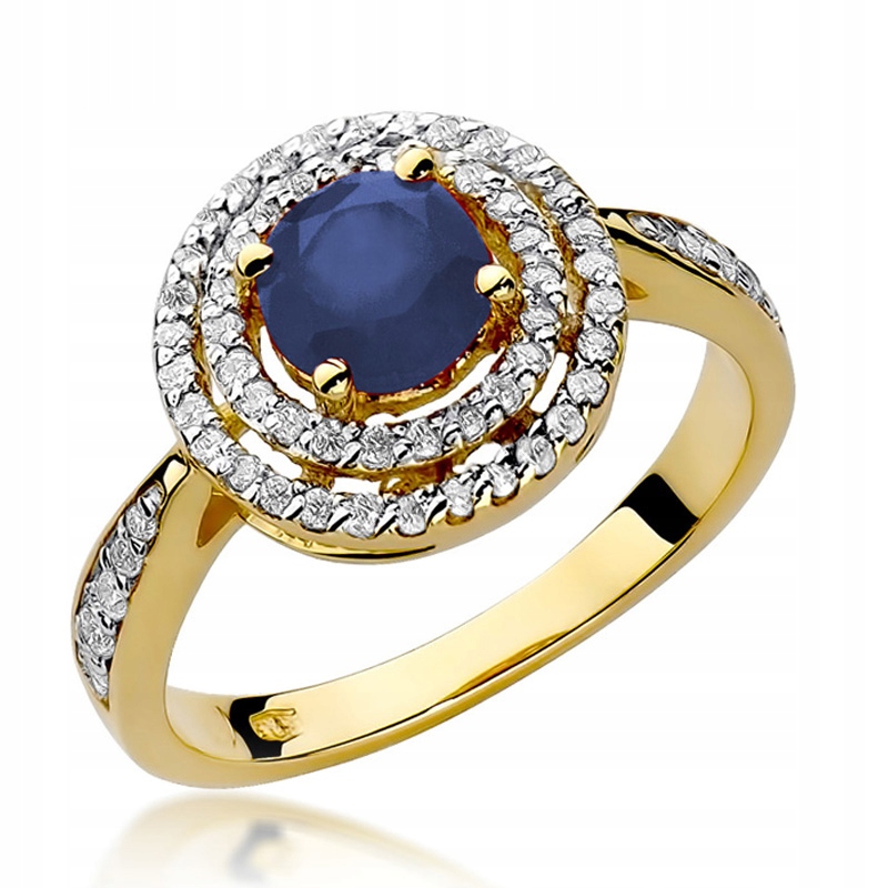 

Pierścionek Złoty Z Szafirem I Brylantami